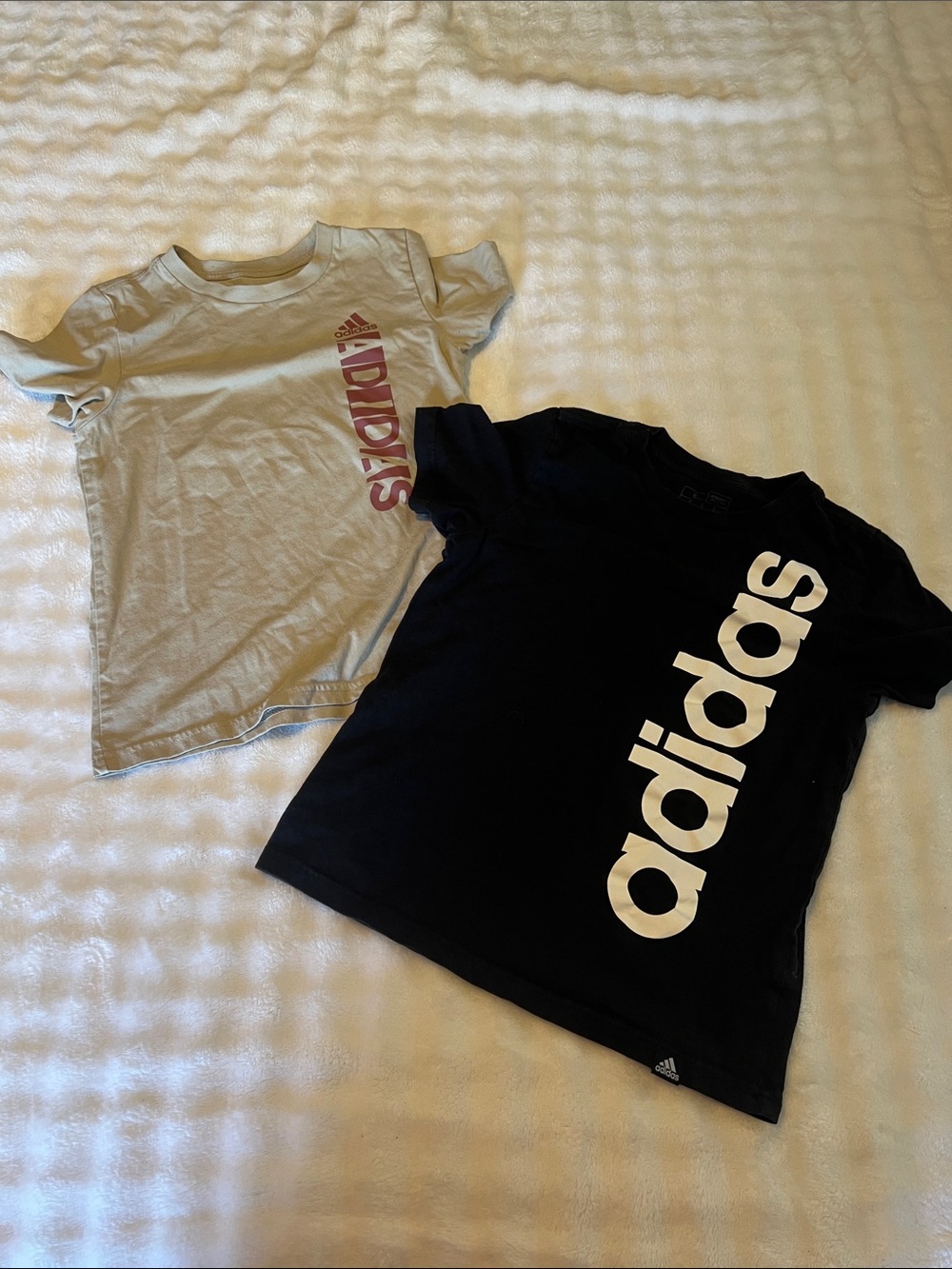 adidas bundle Kids' Short Sleeve Logo Tee - Black and Cream